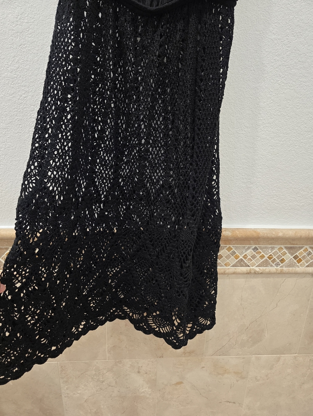 black crochet skirt Diamond Pineapple Pattern L - Picture 7 of 7